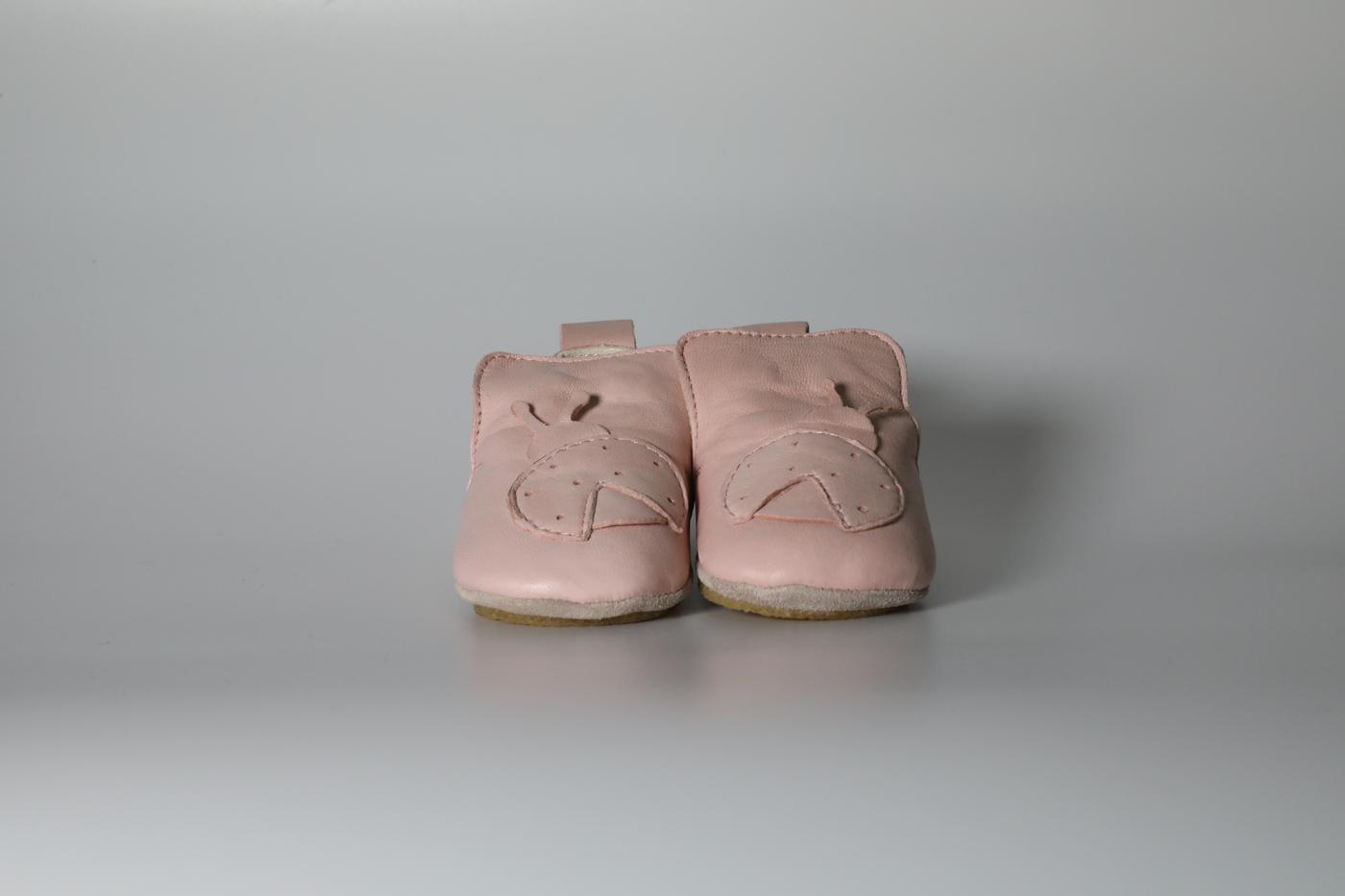Baby pink infant shoes