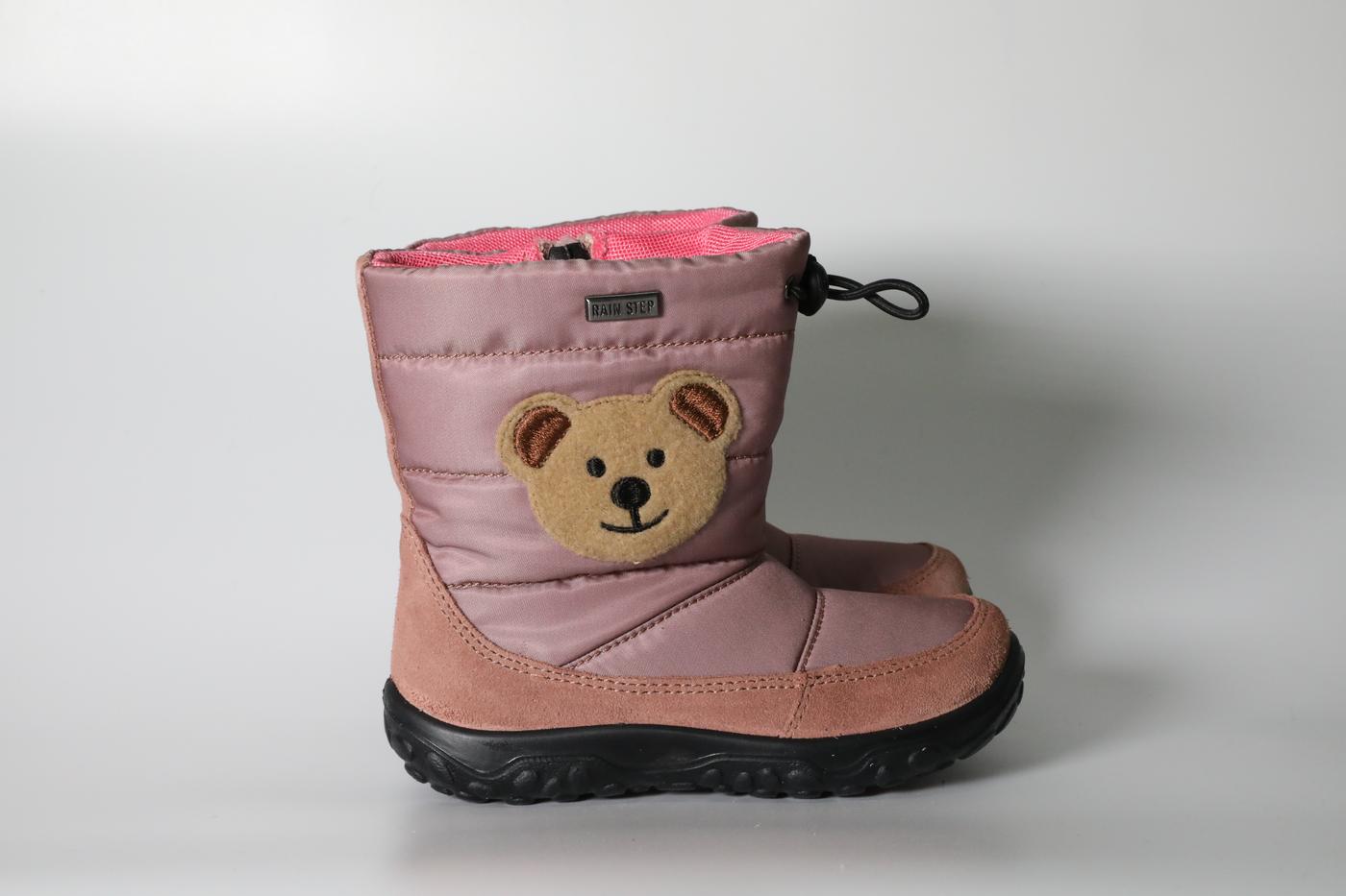 Blush pink bear rainboots